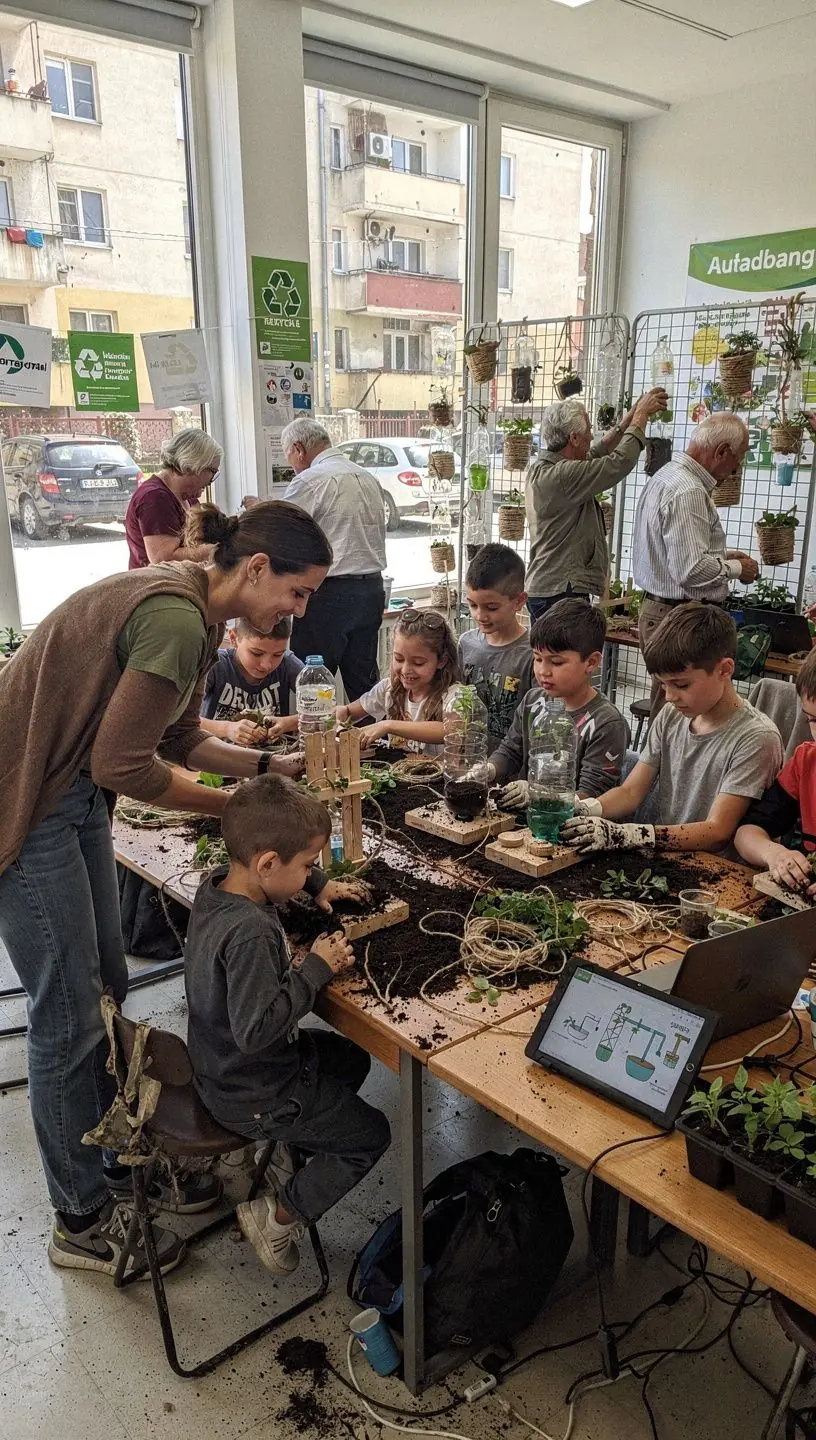Fotografie a unui robot de curățenie stradală autonom care contribuie la menținerea curățeniei în spațiile publice urbane.
